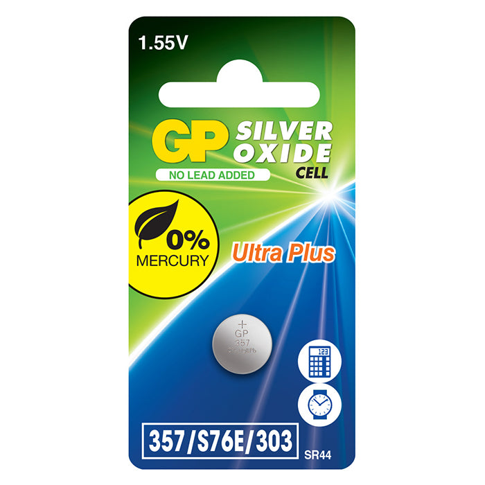 Gp-batteri, GP Batteri Til Ur, Silveroxid 357F/S76E/303/SR44W/SR...