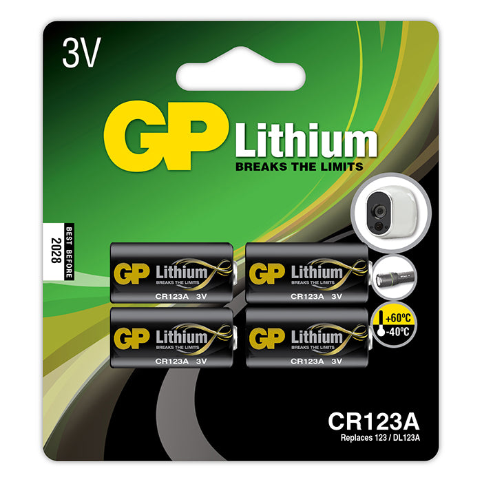 Gp-batteri, GP Pro Lithiumbatteri, CR 123A, 4-pak