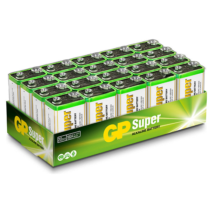 GP Batteri, Alkaline 9V PowerPack, 20 Stk