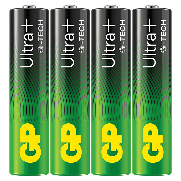 GP Batteri, Ultra Plus AAA Alkaline 4-Stk, Svanemærket & Lækagesikret