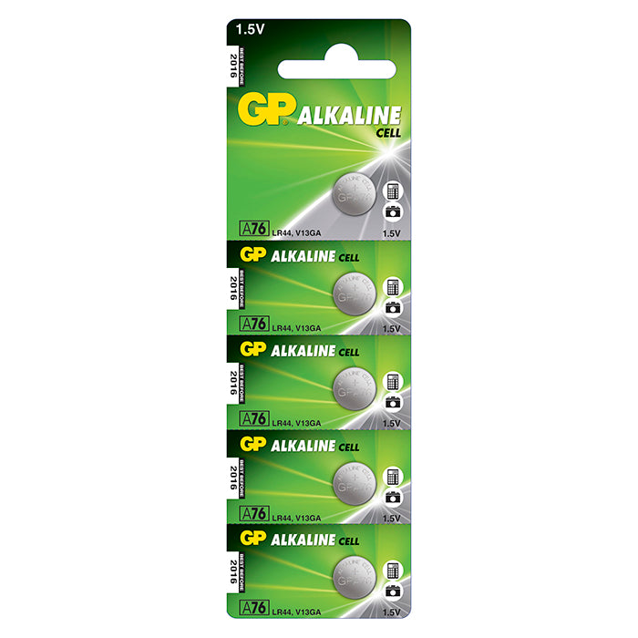 Gp-batteri, GP Knapcelle 1,5V, LR44/A76, 5-pak