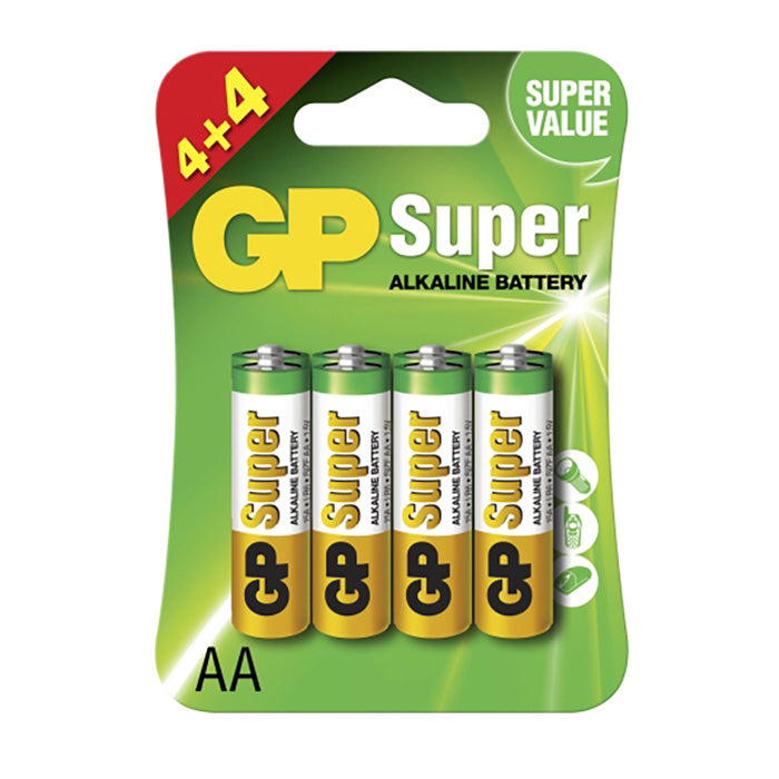 GP Batteri, Alkaline AA, 8-Pack