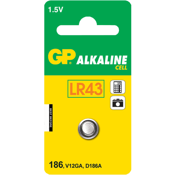 GP Batteri, Knapcelle LR43 1,5V