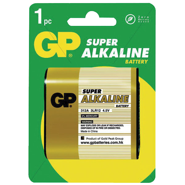 GP Batteri, 4,5V Højkapacitets Alkaline (3LR12)