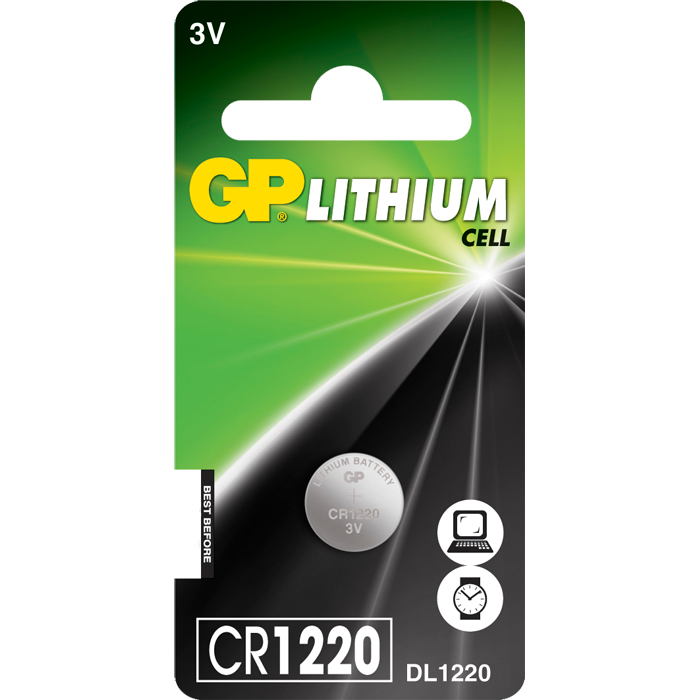 GP Batteri, CR1220 Knapcelle (Enkelt Pakke)