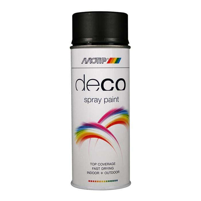 Motip, Deco Ral 9005 Mat Sort Spraymaling 400ml