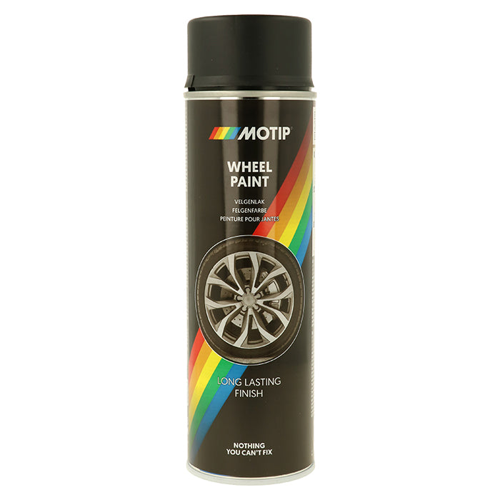 Motip, Universallak Fælgspray Sort Mat 500ml.