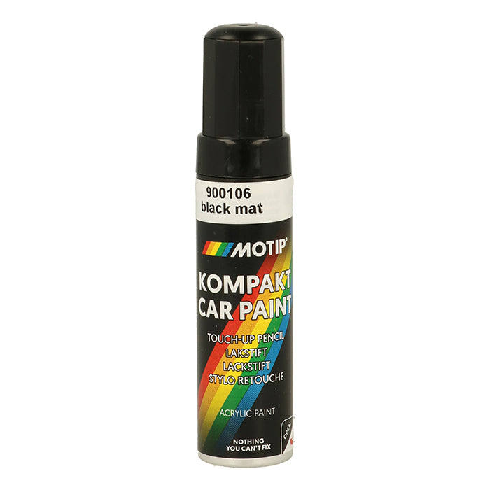 Motip, Lakstift Akryl Autolak Sort Mat 12ml