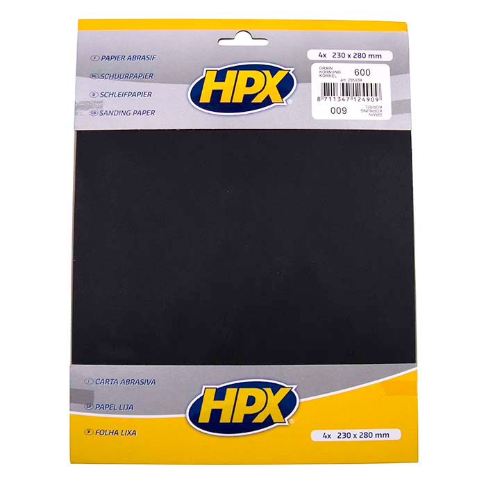 HPX, Vandtæt Sandpapir P600 - 4 Stk. (230x280mm)