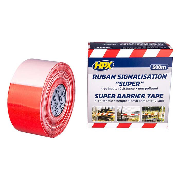 HPX, Eco-Friendly Safety Tape 80mm x 500m Red/White