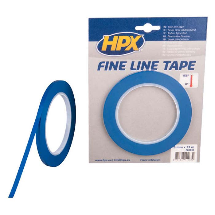 HPX, Fine Line Blå Malerbånd 6mm x 33m