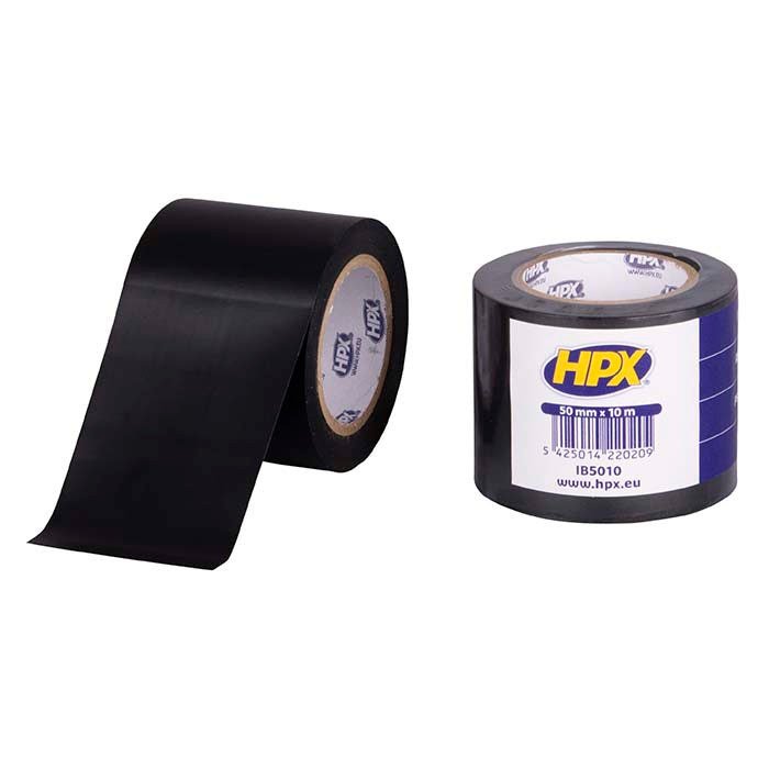 HPX, Sort Isoleringsbånd i PVC, 50mm x 10m