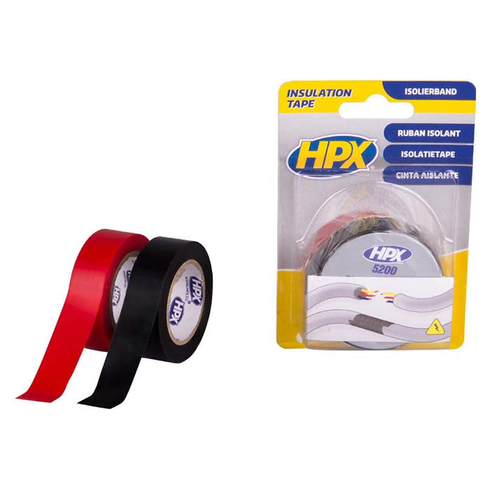 HPX, Sort & Rød PVC Isoleringstape 19mm x 10m