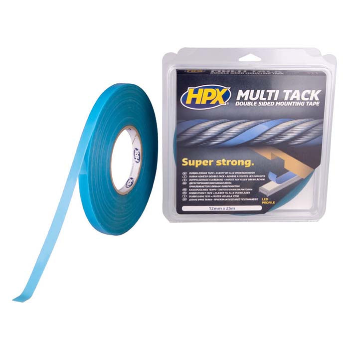 HPX, Transparent Dobbeltklæbende Tape 12mm x 25m