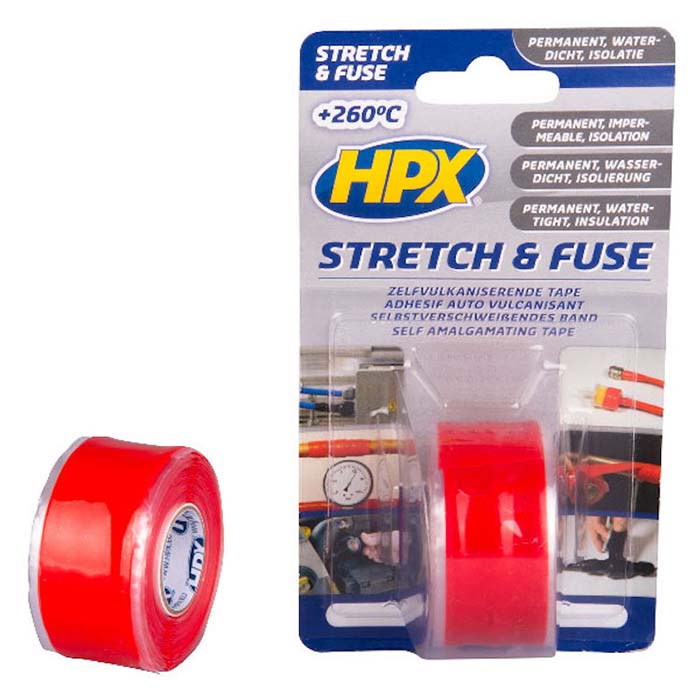 HPX, Rød Silikone Stretch & Fuse Tape 25mm x 3m