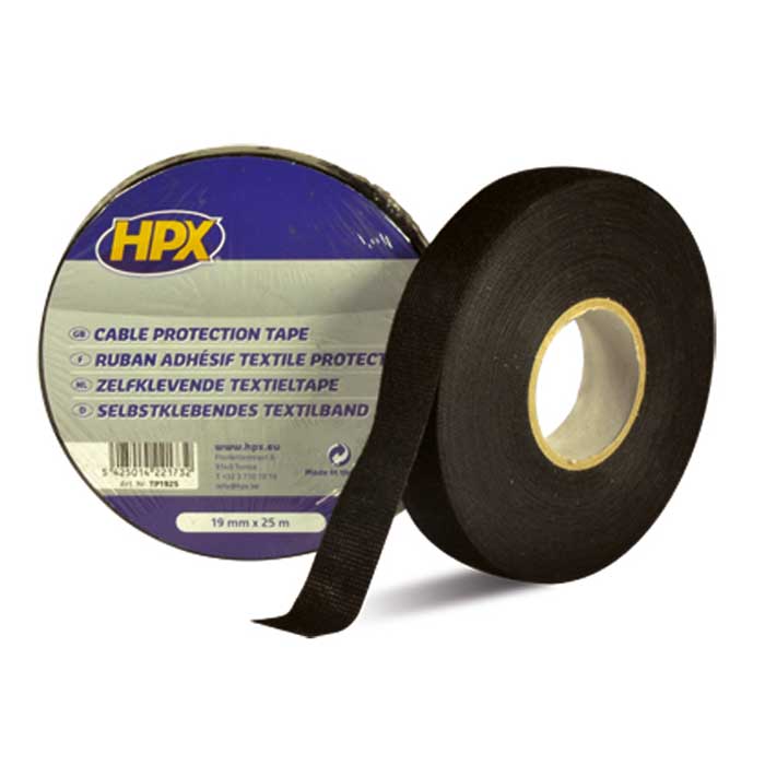 HPX, Sort Lydisolerende Kabeltape 19mm x 25m