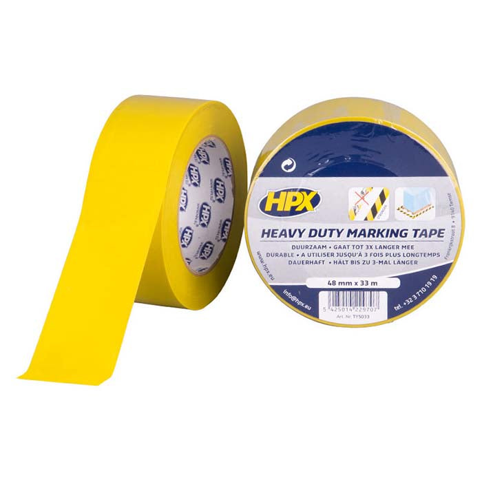 HPX, Gul Heavy-Duty Markeringstape, 48mm x 33m