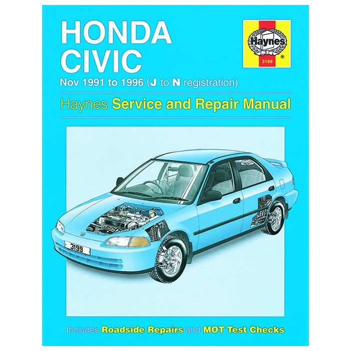 Haynes, Guide: Honda Civic Benzin 1991-1996