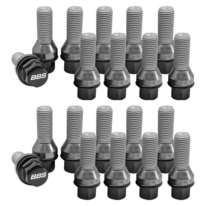 BBS, Sorte Fælgbolte M14x1,5x33 - Sæt med 20