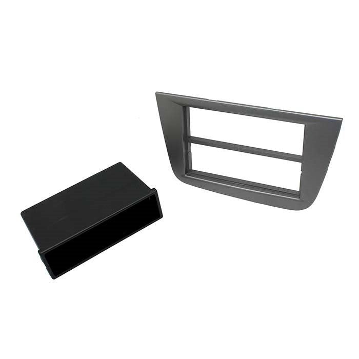 Connects2, Anthracite 1-DIN Radio Frame with Pocket for Seat Altea/Toledo