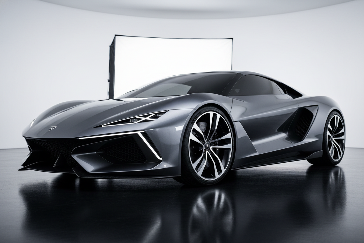 flot sporty bil med store fælge